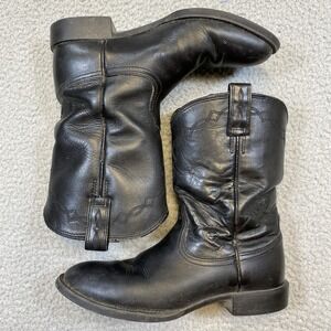 Ariat Boots Mens Size 8.5C Narrow Black Leather Western Cowboy Pull On 14501
